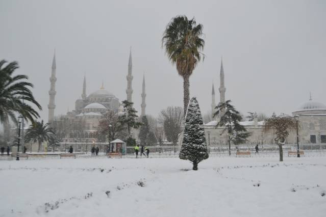 İstanbul'dan kar manzaraları