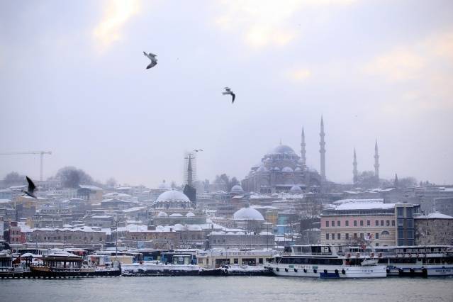 İstanbul'dan kar manzaraları