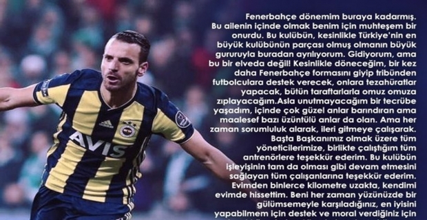 Soldado, Fenerbahçe’ye veda etti