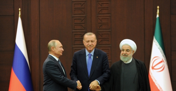 Erdoğan-Putin-Ruhani ortak basın toplantısı