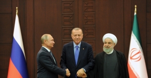 Erdoğan-Putin-Ruhani ortak basın toplantısı