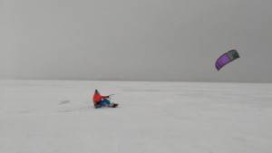 Donan Büyükçekmece Gölü’nde Snowkite